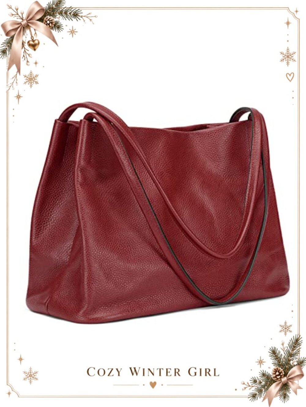 Soft Genuine Leather Tote Bag for Women Magnetic Snap Shoulder Hobo Purse